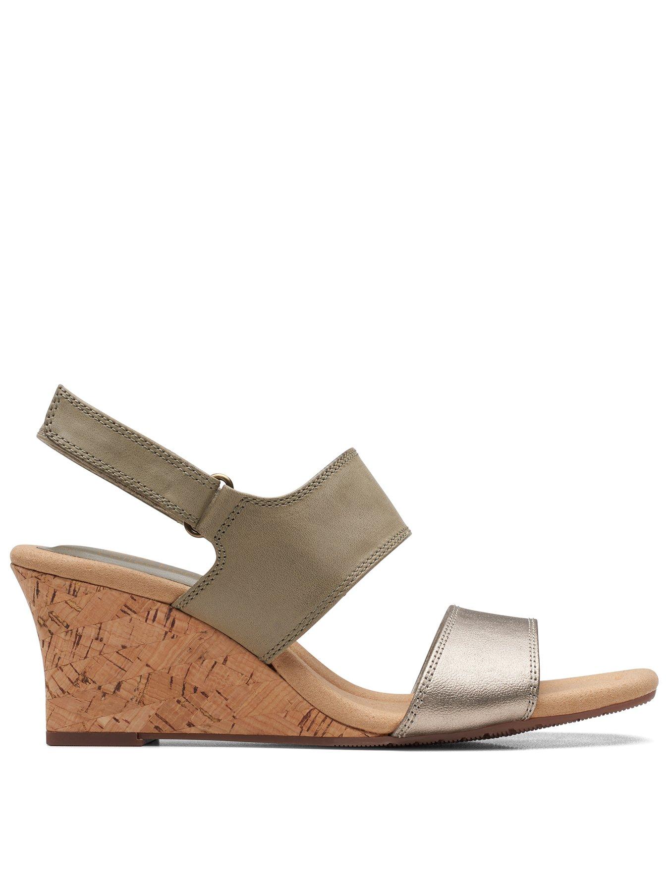 Clarks leather clearance wedges