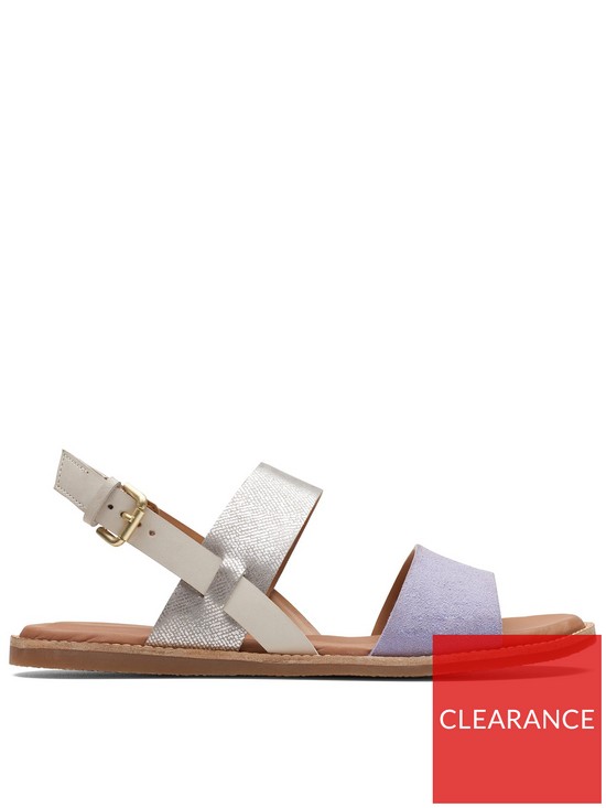 front image of clarks-karsea-strap-flat-sandals-lilac-combi
