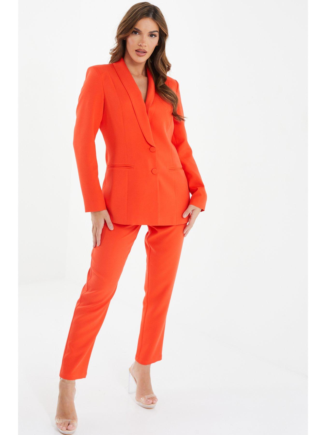 Woven Suit Blazer Orange