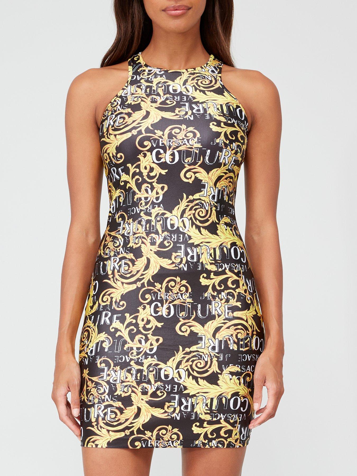 Black and gold sleeveless dress shop