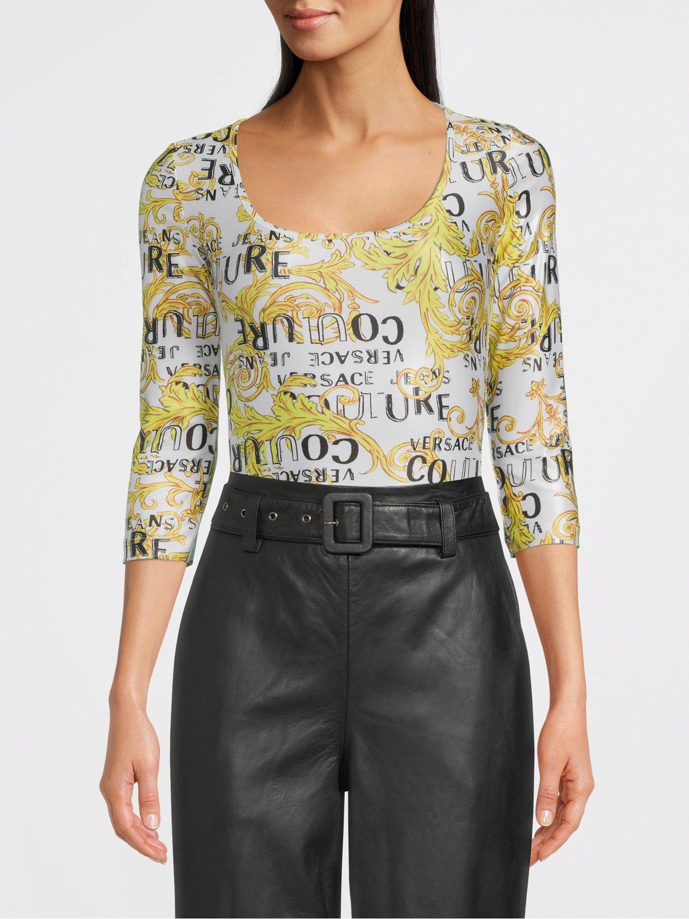 Versace Jeans Couture LEGGINGS With Ruffles And Print in Yellow