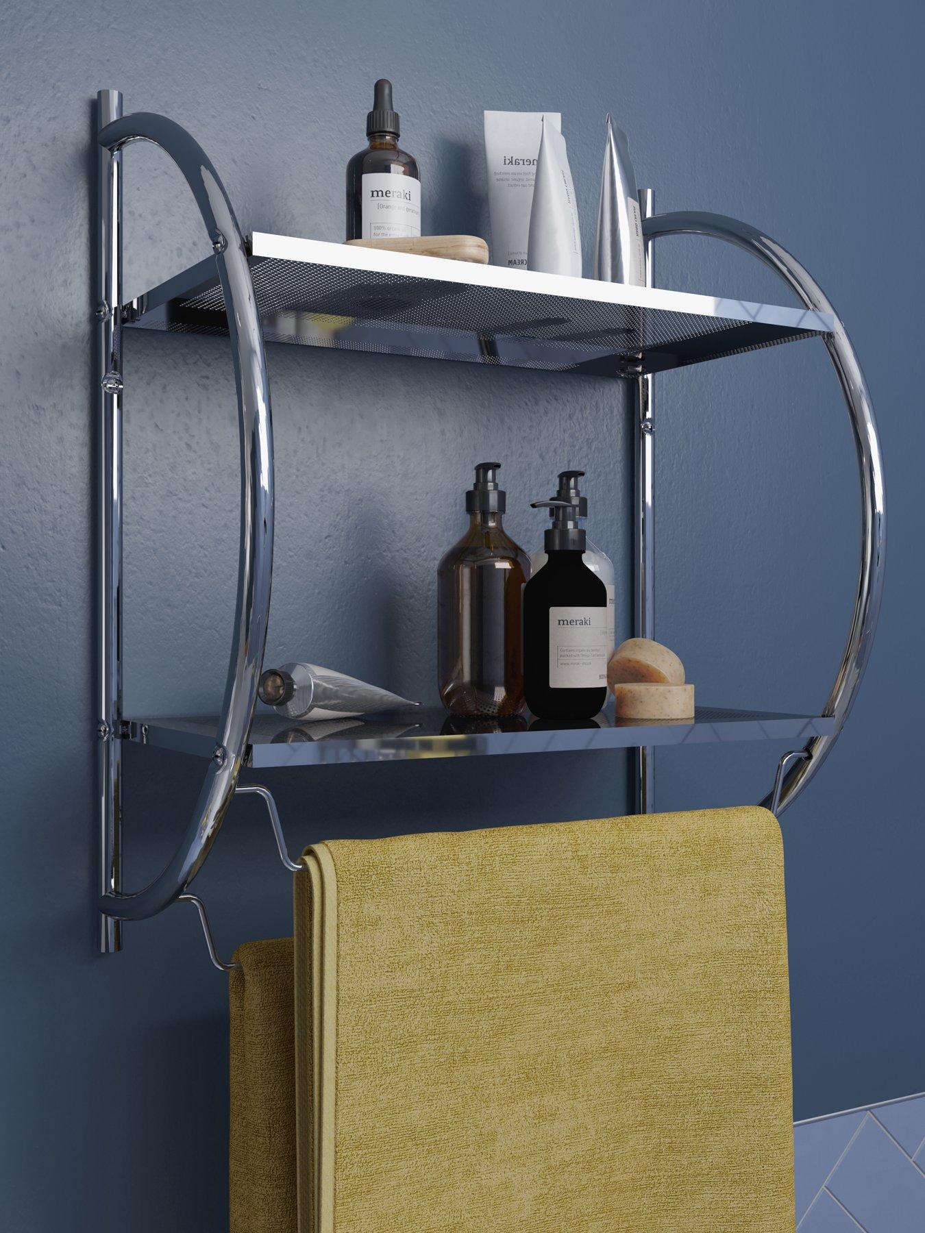 undefined Wall Mounted Curved Shelving Unit & Towel Rack