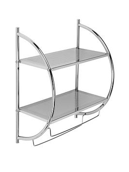 Product photograph of Croydex Wall Mounted Curved Shelving Unit Towel Rack from very.co.uk