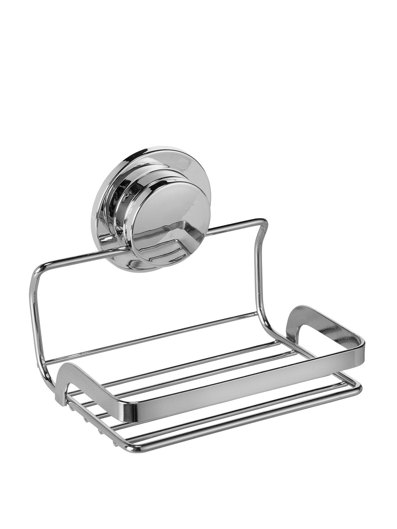 Product photograph of Croydex Stick Lsquo N Rsquo Lock 2 Soap Basket from very.co.uk