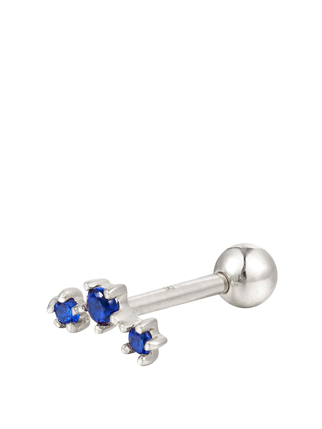 Product photograph of Seol Gold Sterling Silver Sapphire Constellation Cz Stud from very.co.uk