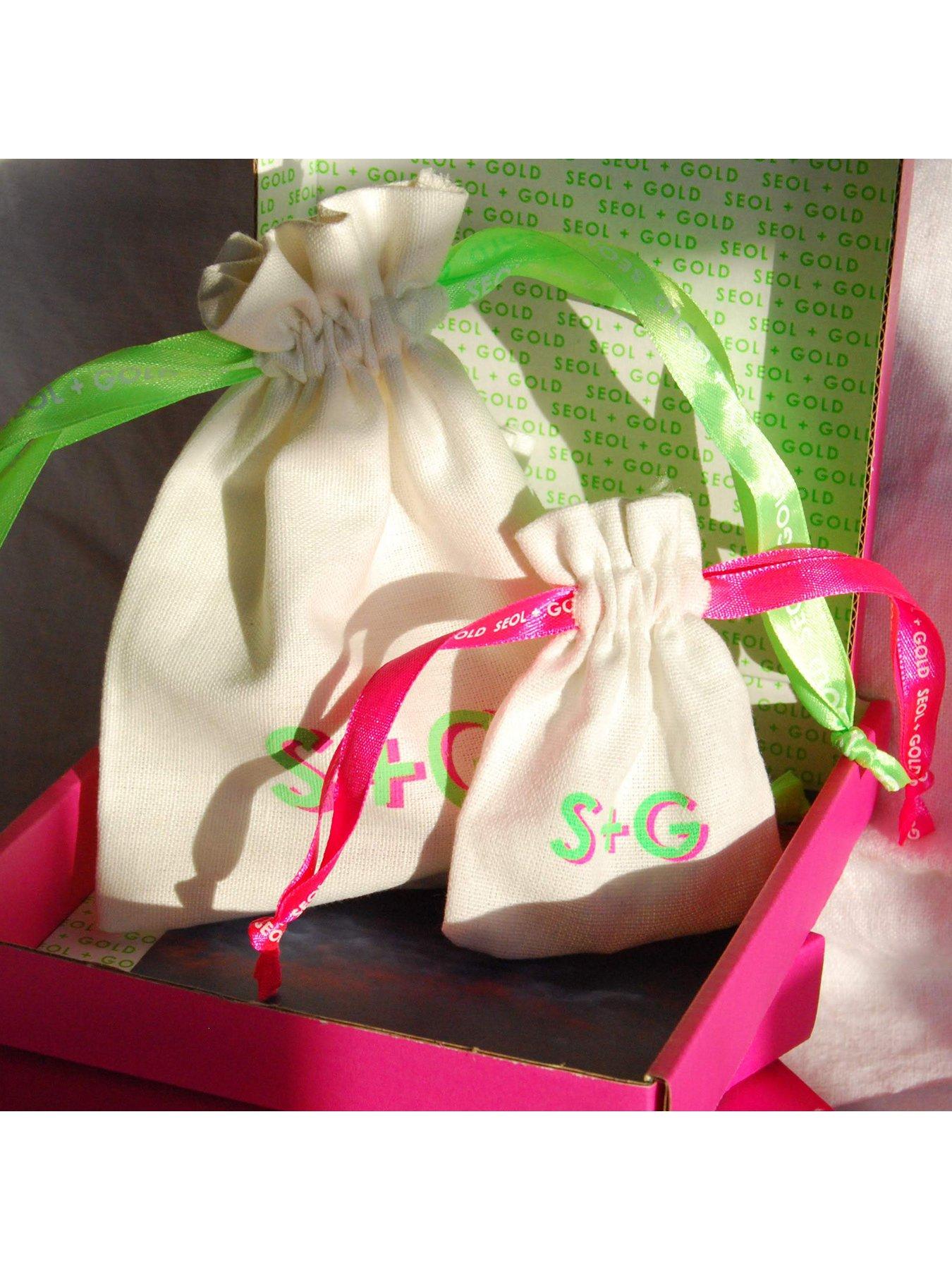 Image 4 of 4 of Seol + Gold 18ct Gold Plated Sterling Silver Emerald CZ Huggies
