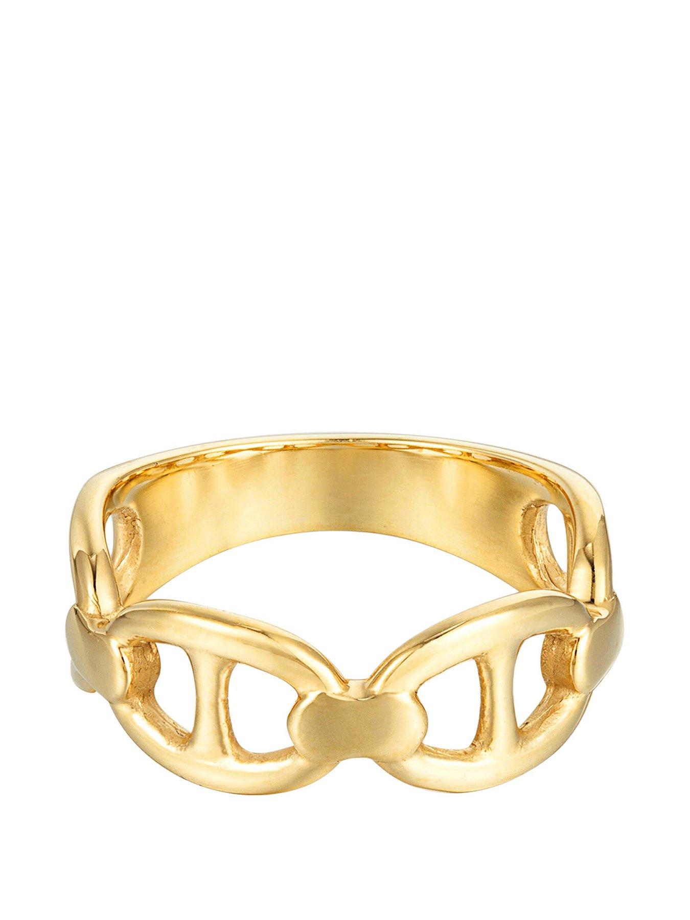 Product photograph of Seol Gold 18ct Gold Plated Sterling Silver Mariner Ring from very.co.uk