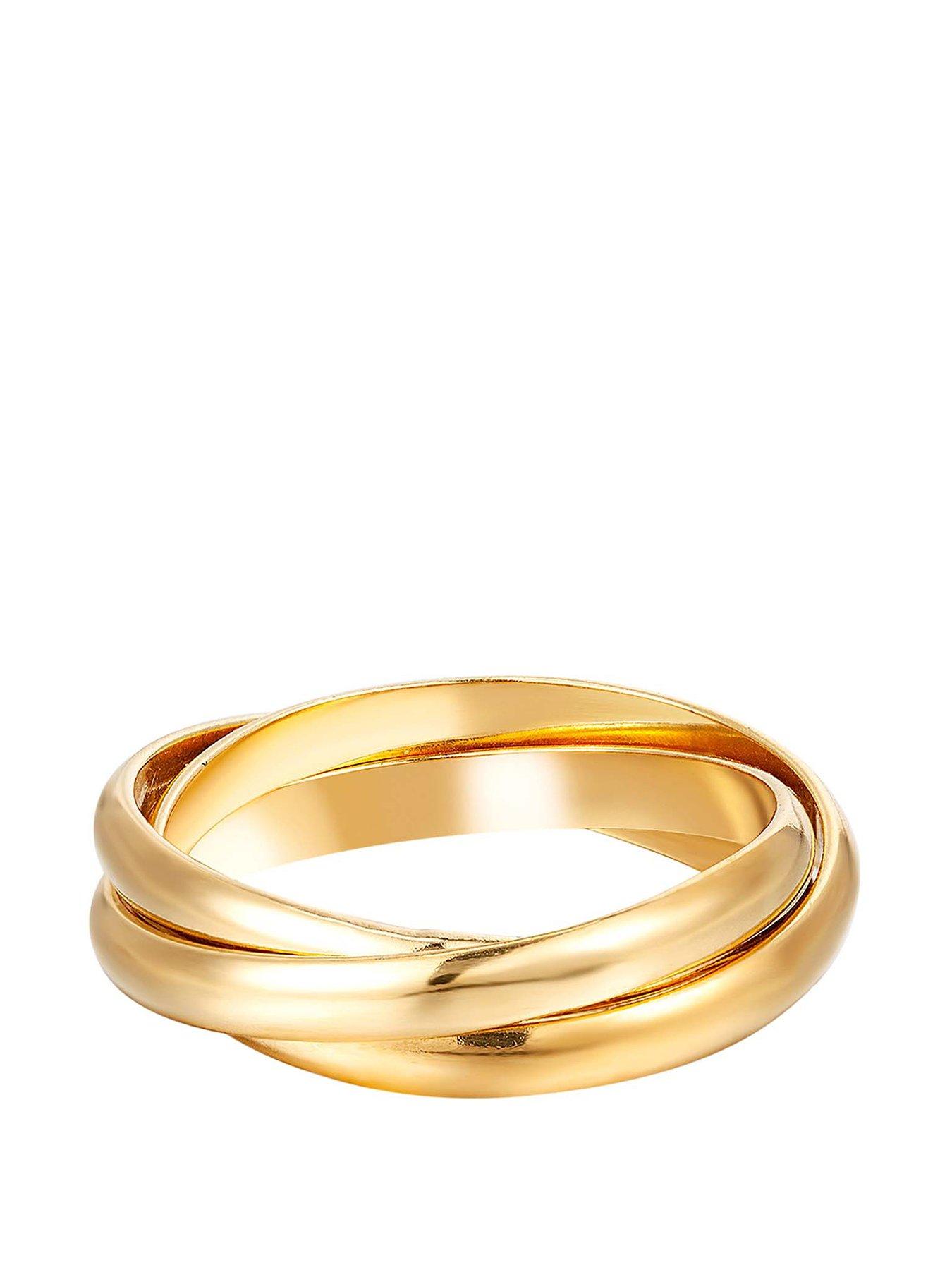 Seol + Gold 18ct Gold Plated Sterling Silver Trinity Rolling Ring