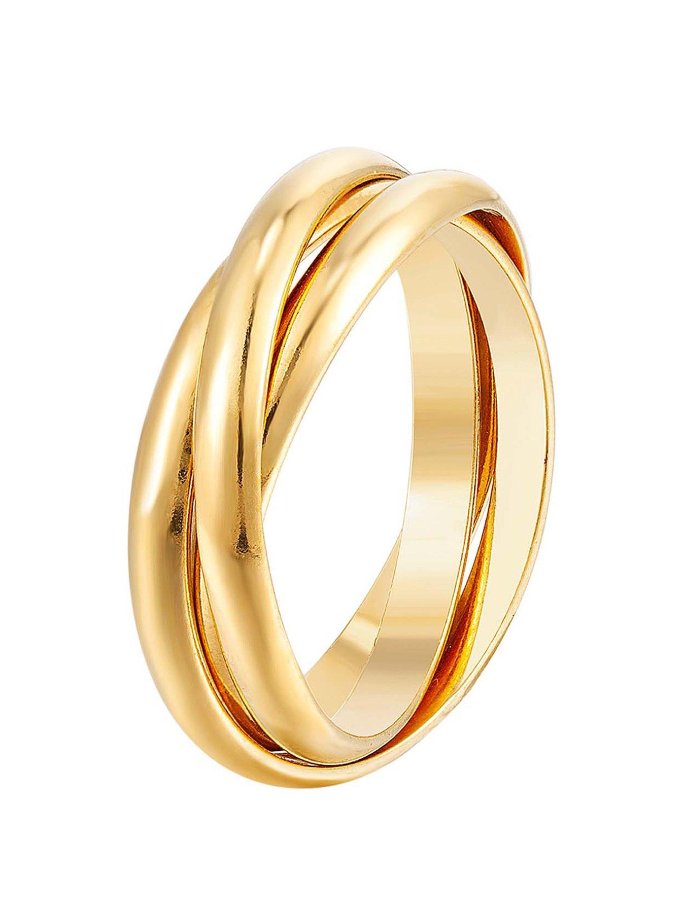 Image 3 of 6 of Seol + Gold 18ct Gold Plated Sterling Silver Trinity Rolling Ring