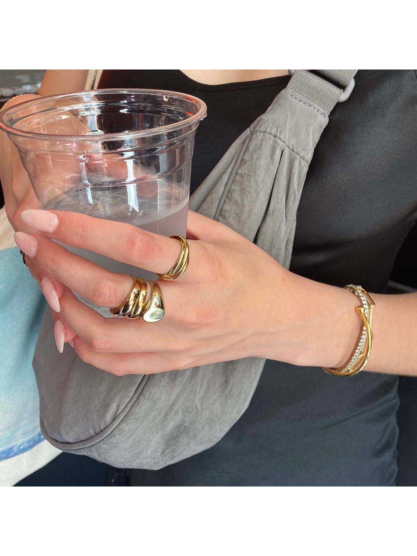 Image 4 of 6 of Seol + Gold 18ct Gold Plated Sterling Silver Trinity Rolling Ring