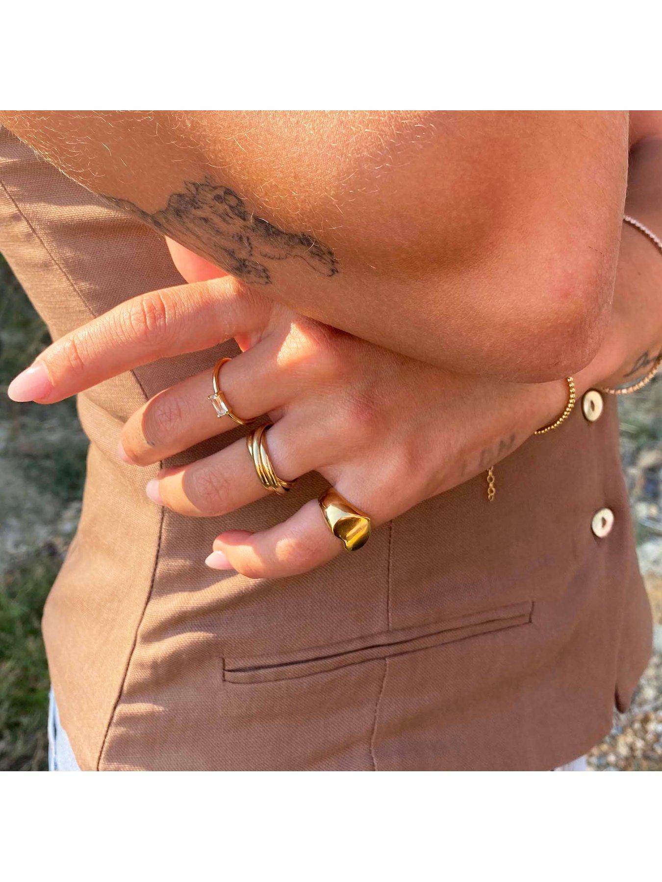 Image 5 of 6 of Seol + Gold 18ct Gold Plated Sterling Silver Trinity Rolling Ring
