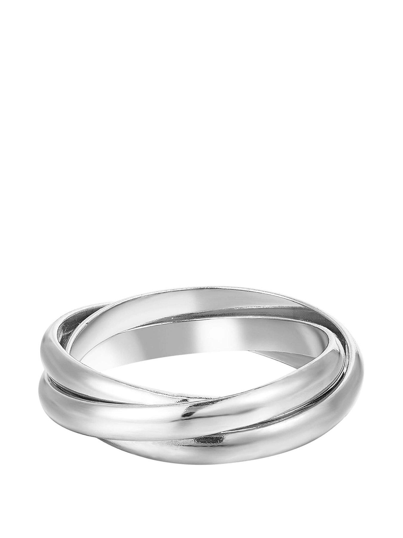 Product photograph of Seol Gold Sterling Silver Trinity Rolling Ring from very.co.uk
