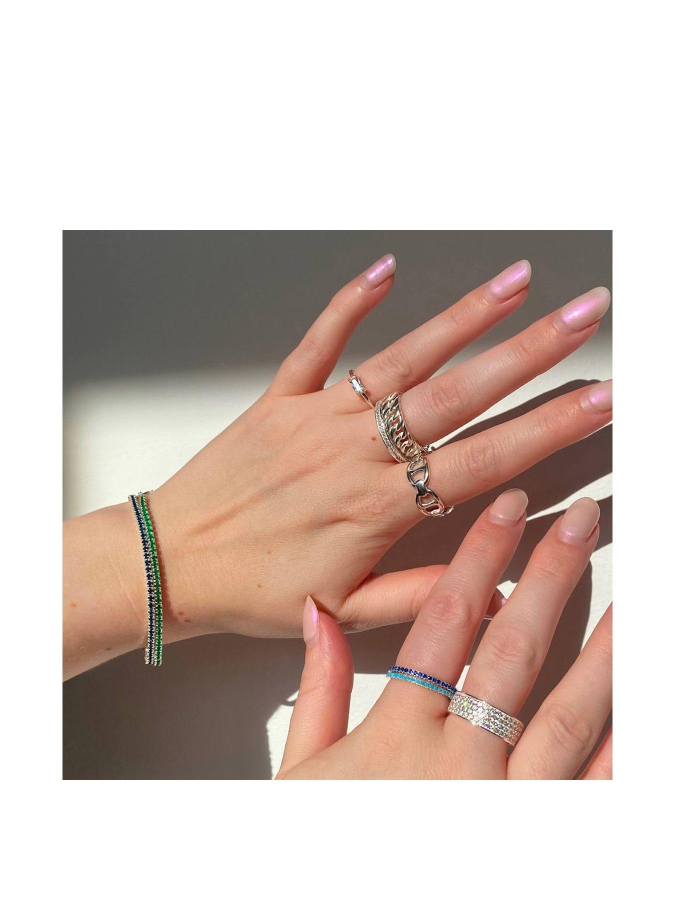 Image 2 of 5 of Seol + Gold Sterling Silver Turquoise Eternity Ring