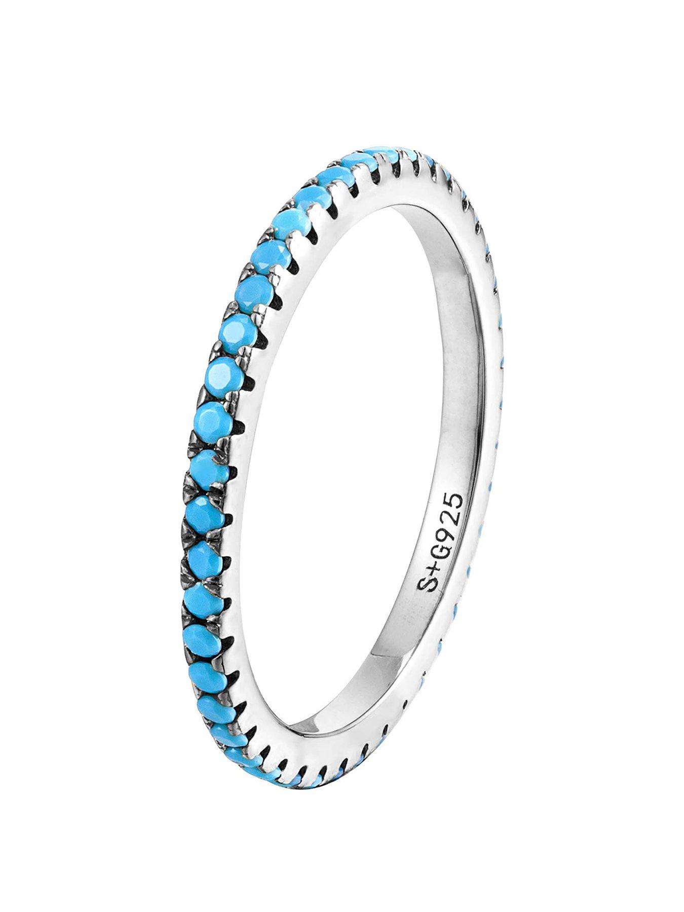 Image 3 of 5 of Seol + Gold Sterling Silver Turquoise Eternity Ring