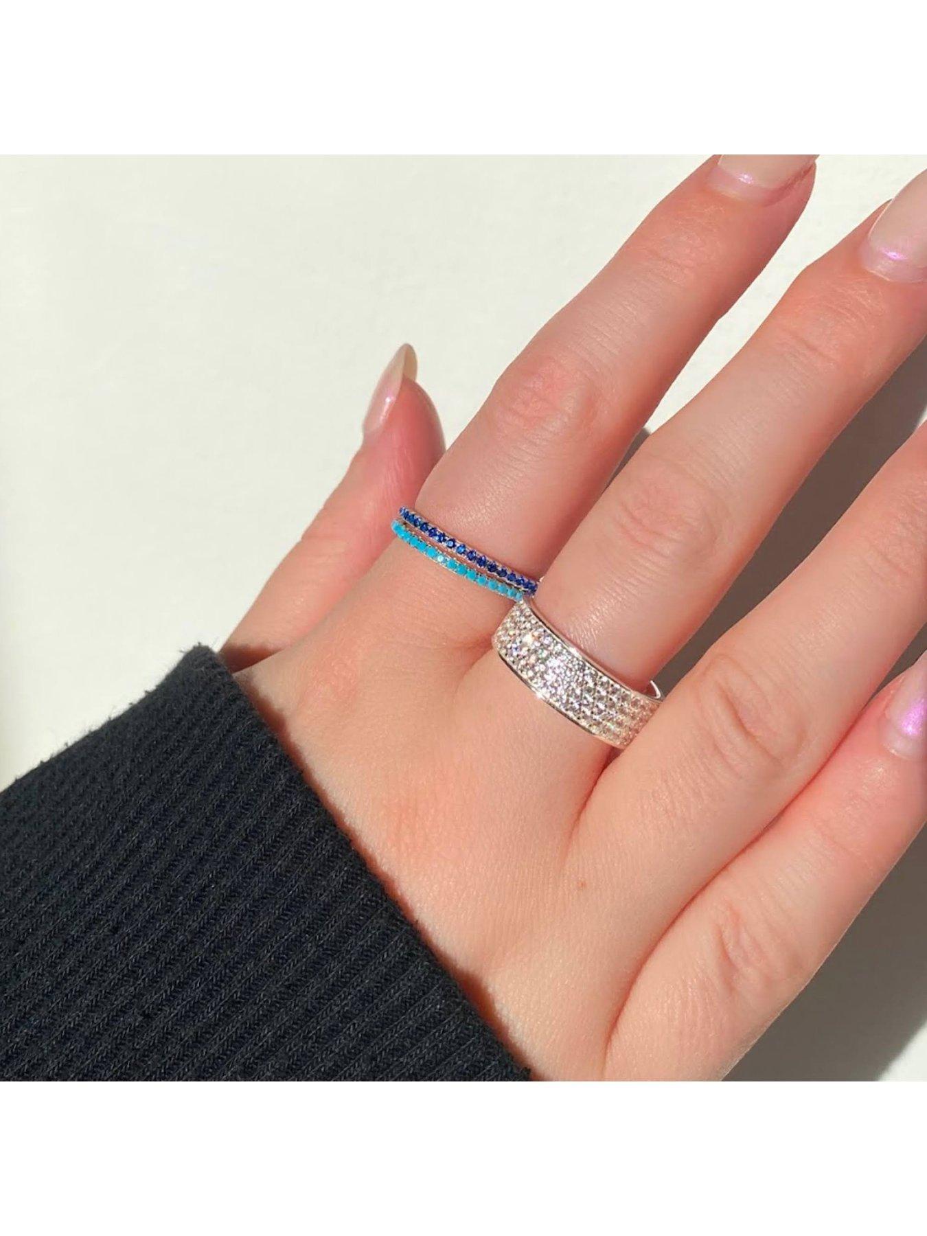 Image 4 of 5 of Seol + Gold Sterling Silver Turquoise Eternity Ring