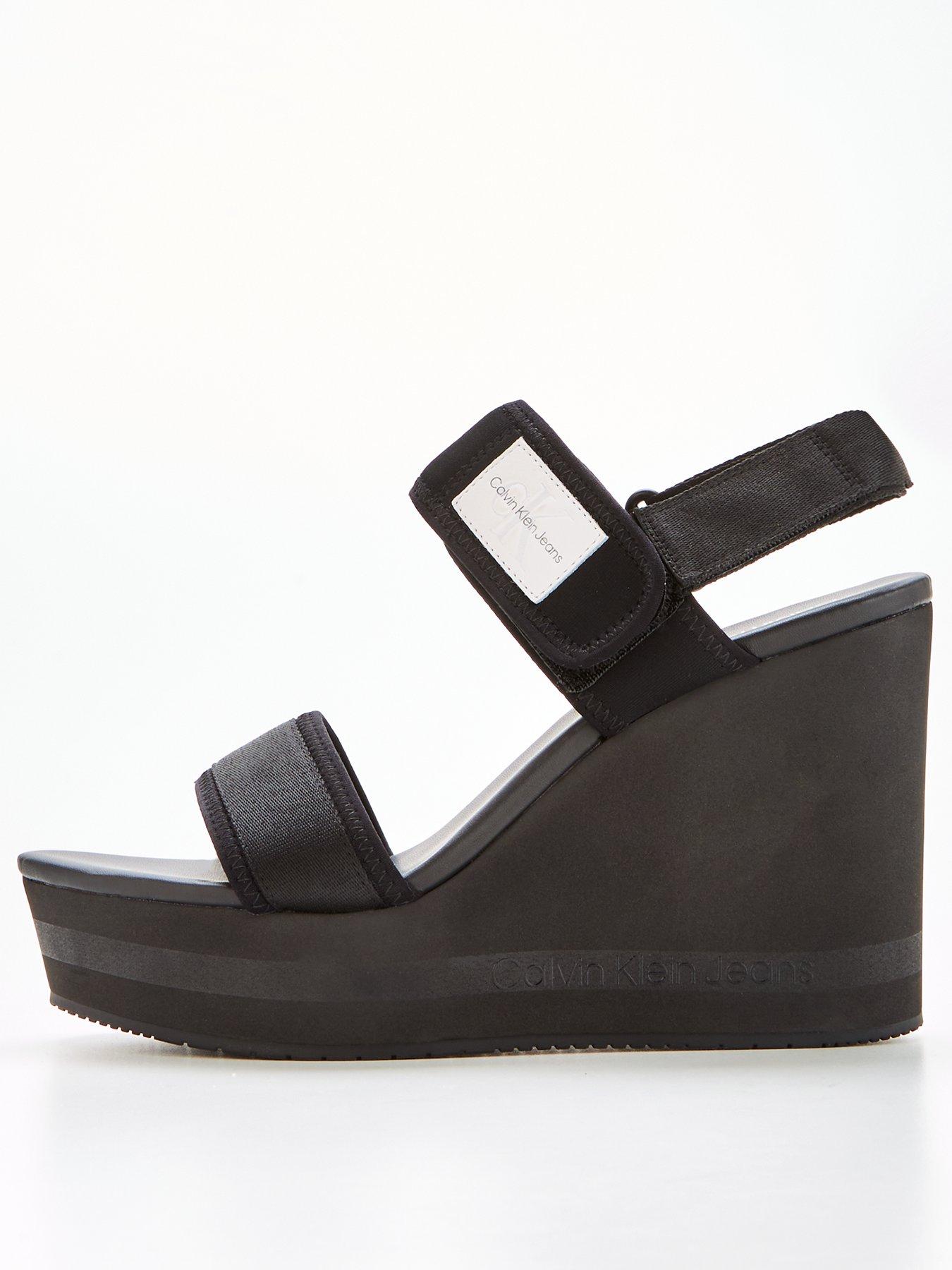 Calvin klein black best sale wedge sandal