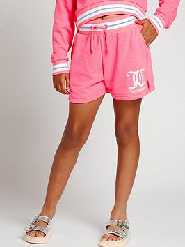 juicy couture girls rib tipping sweat shorts - summer neon pink