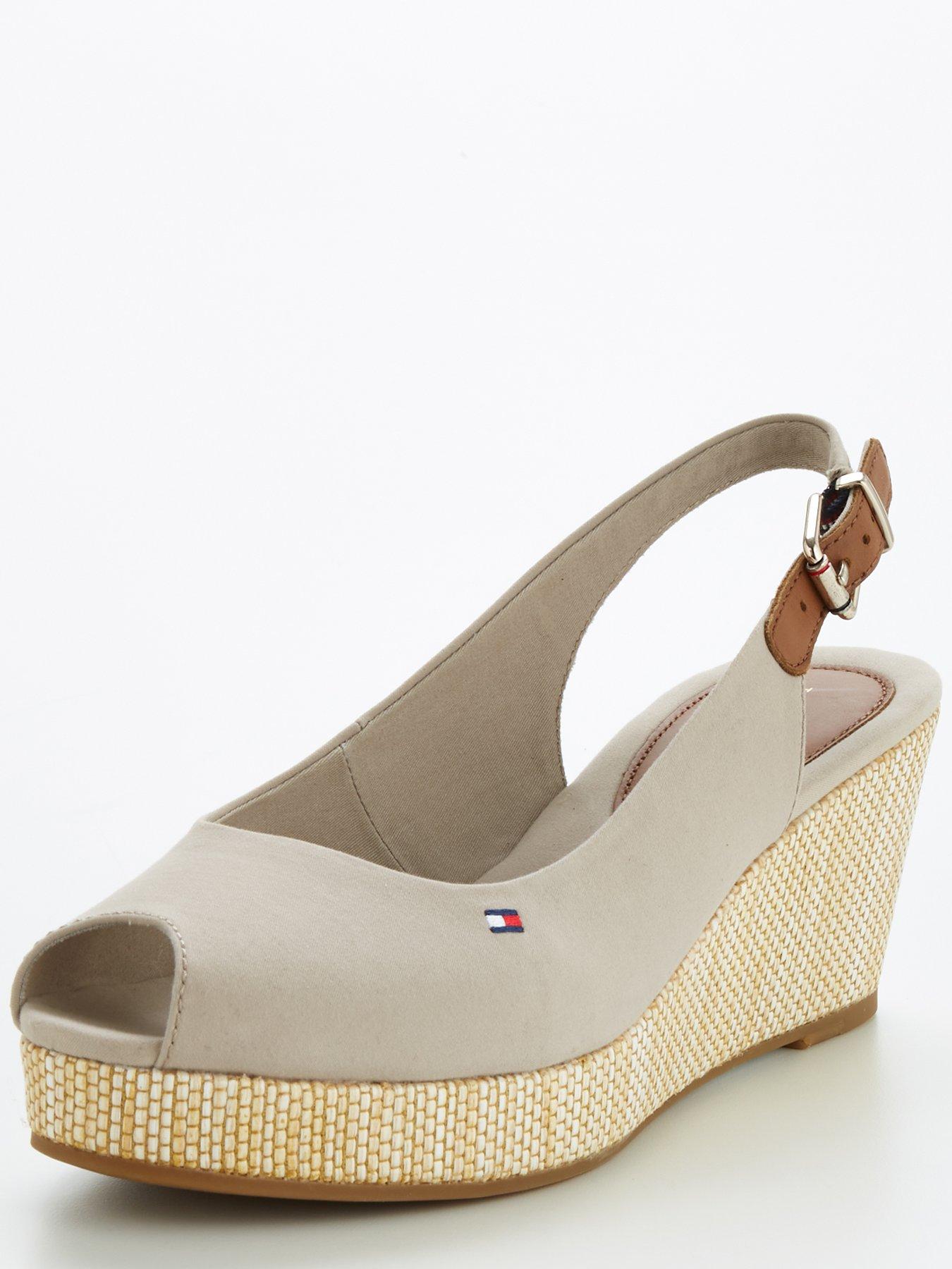 Tommy Hilfiger Iconic Elba Sling Back Cotton Wedge Beige very