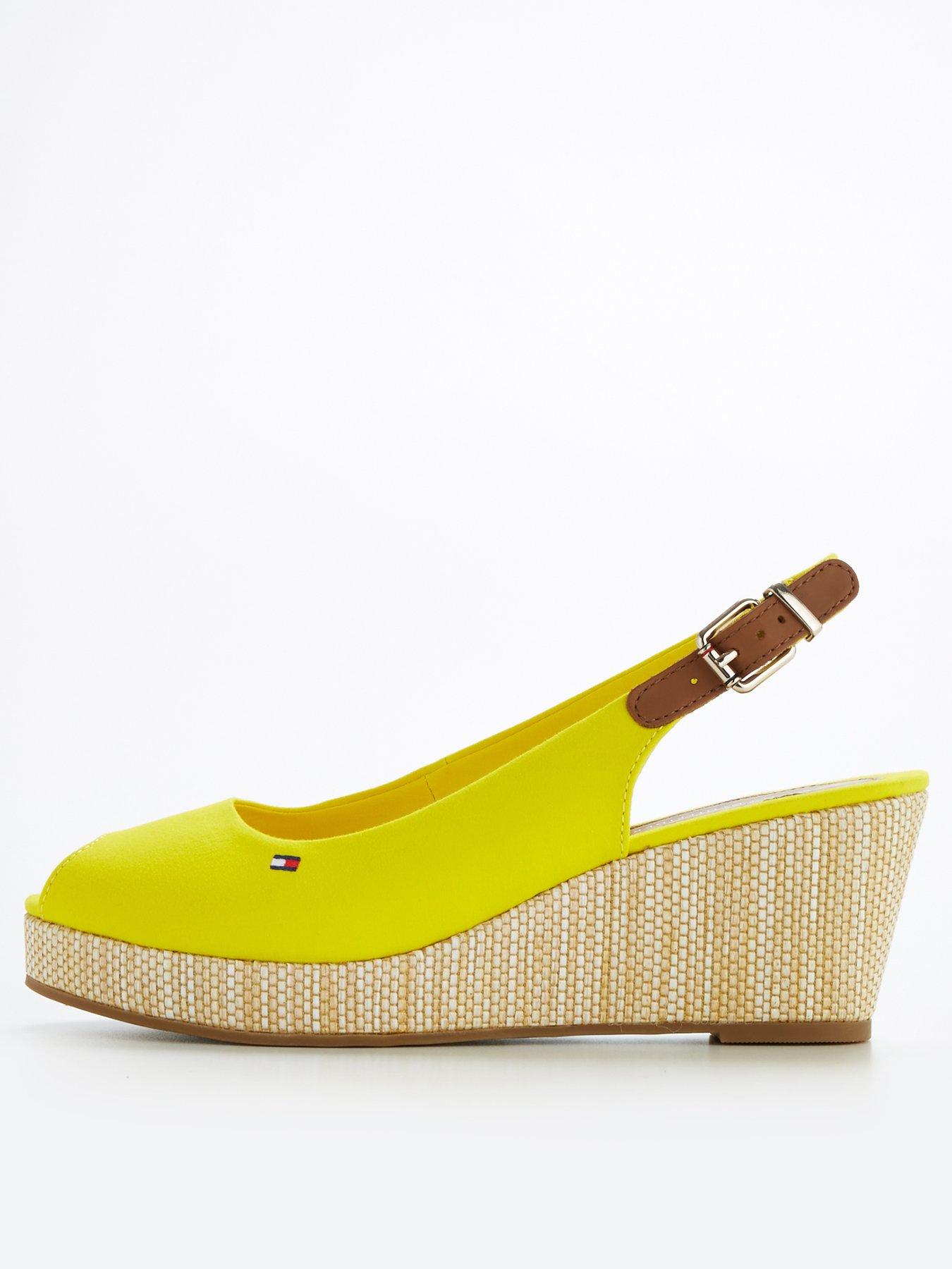 tommy hilfiger yellow wedges