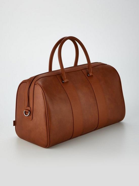 Ted Baker Evyday Striped Faux Leather Holdall - Brown | very.co.uk