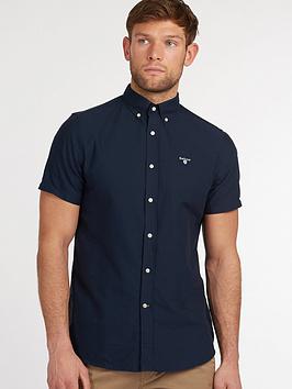 barbour short sleeve oxford tailored fit shirt - navy, navy, size s, men