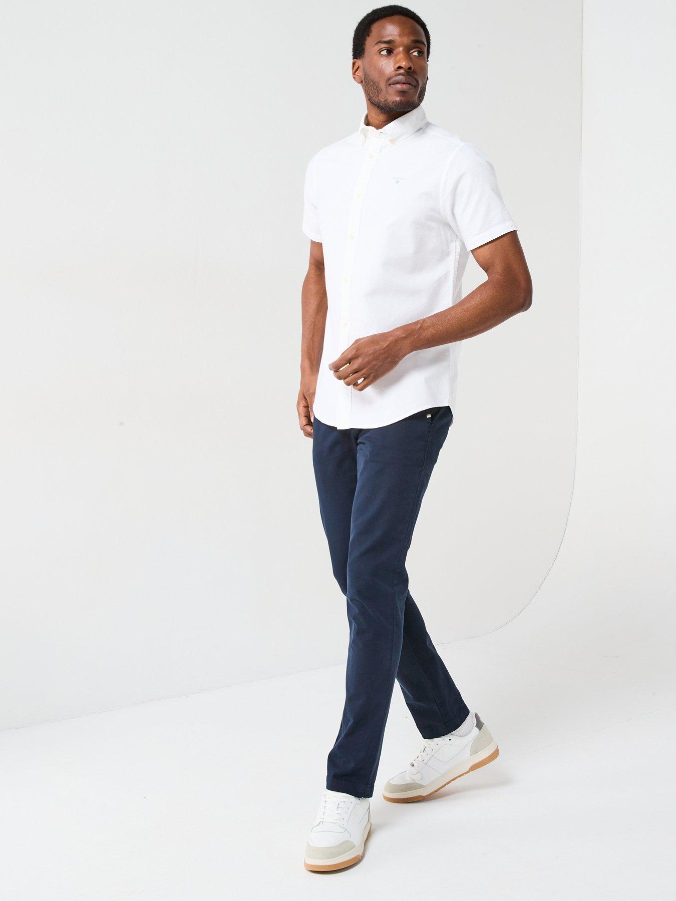 Barbour Short Sleeve Oxford Tailored Fit Shirt White Very