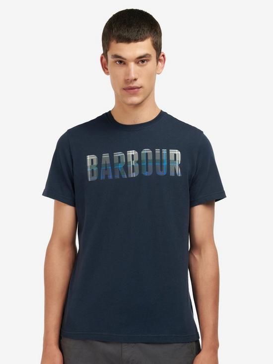Barbour Thurso Large Logo T-Shirt - Navy | very.co.uk