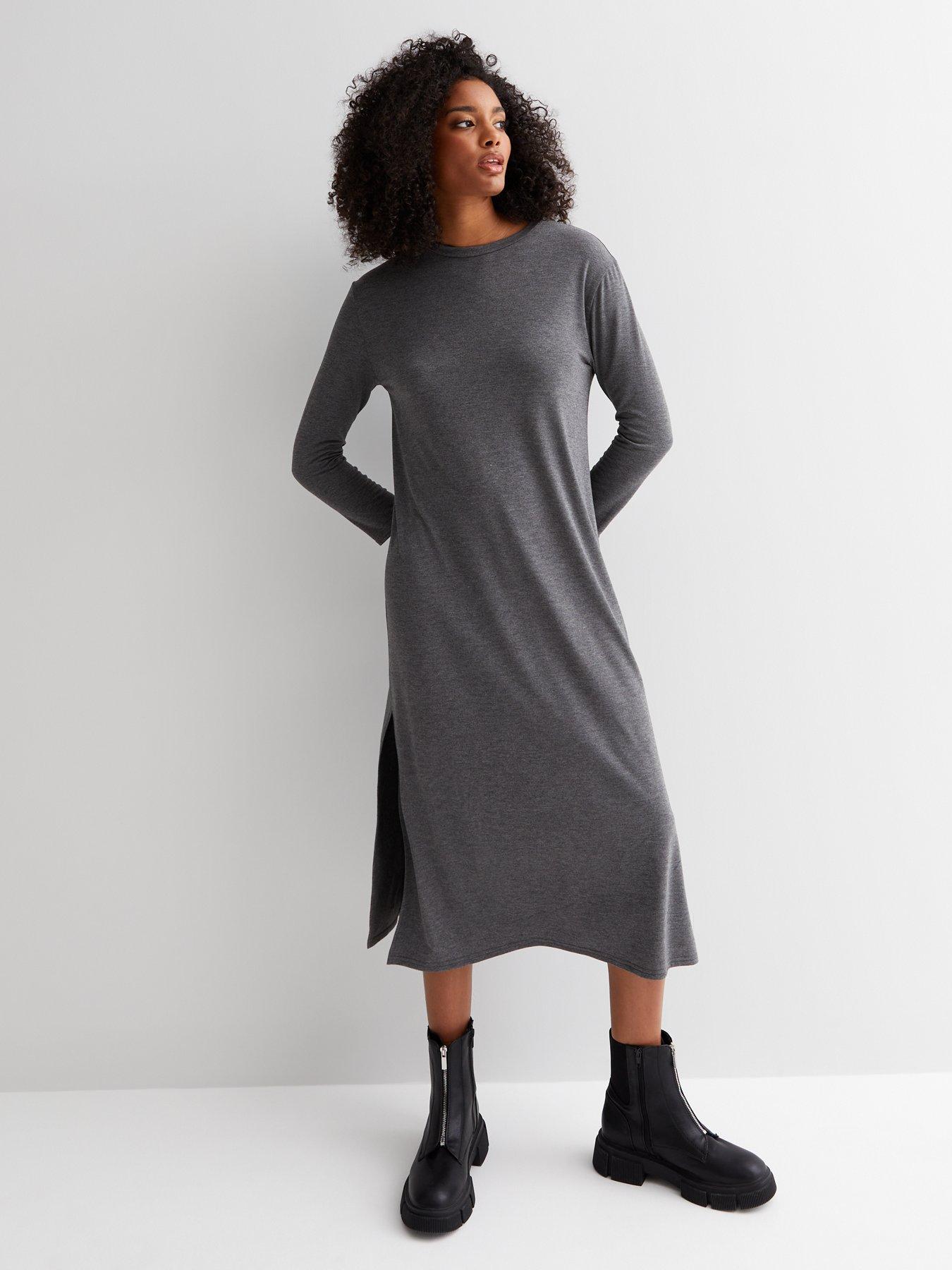 Grey t hot sale shirt midi dress