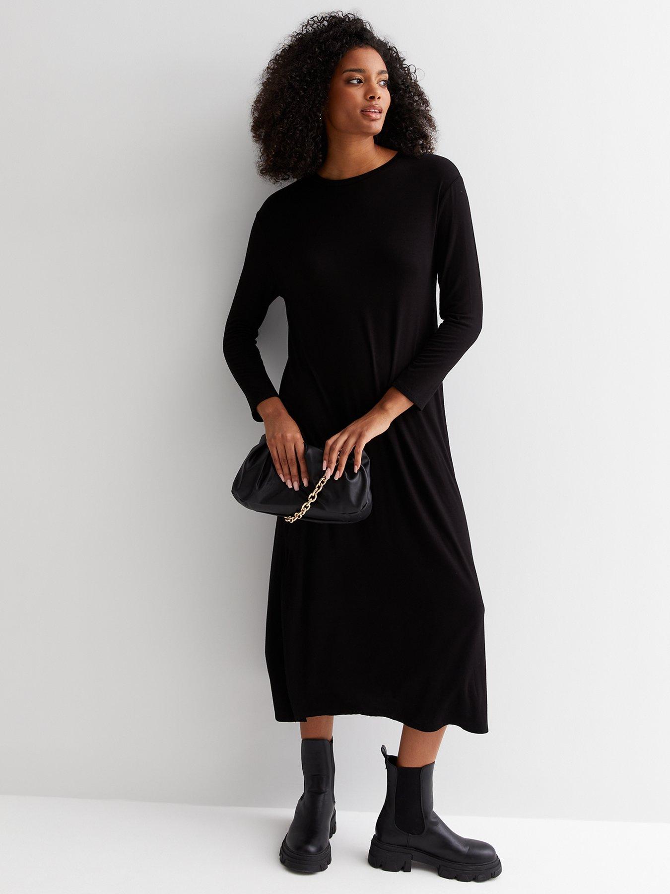 Long sleeve midi t shirt dress online