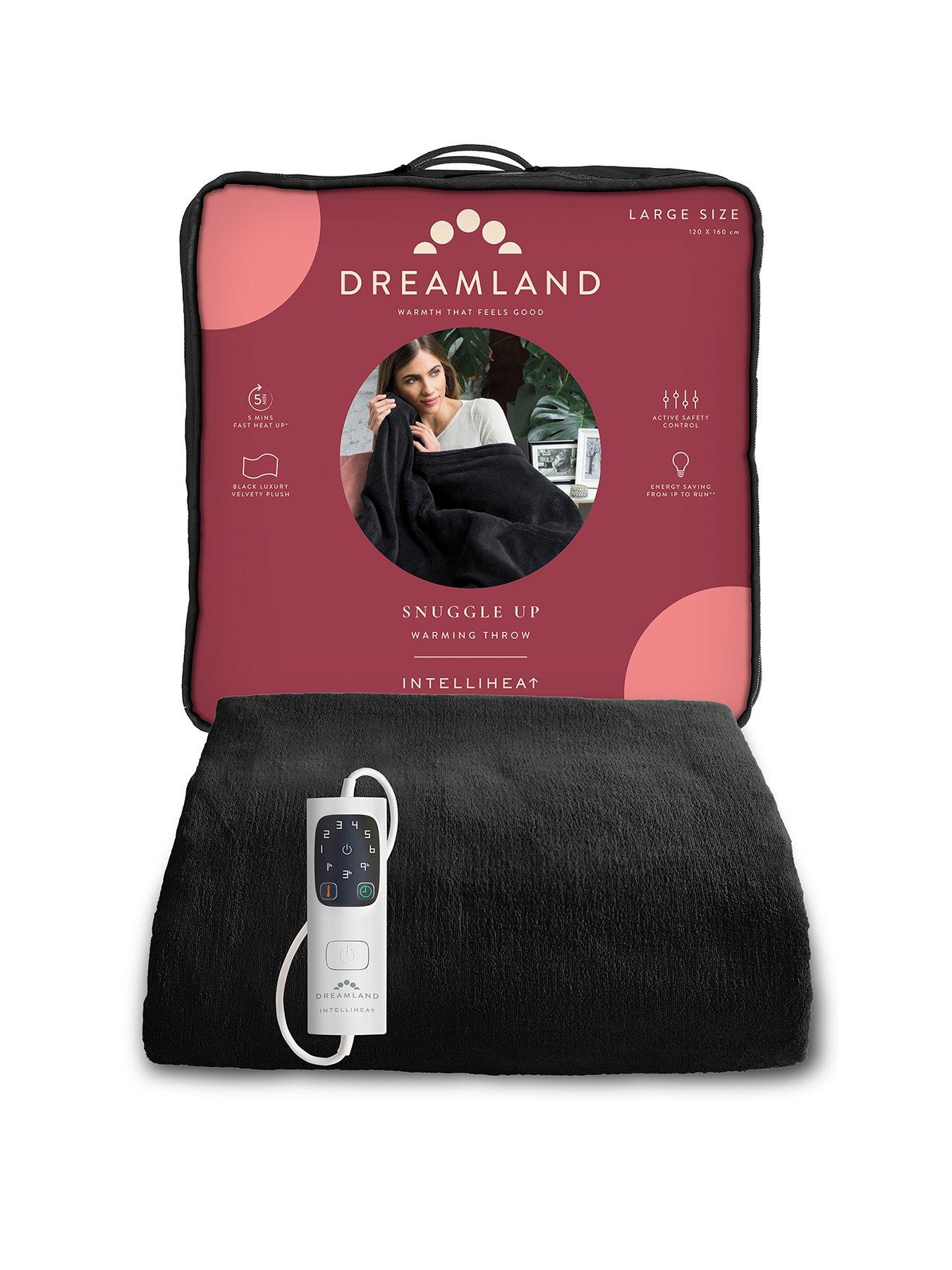 Dreamland Snuggle Up Large Electric Warming Throw - Black | very.co.uk