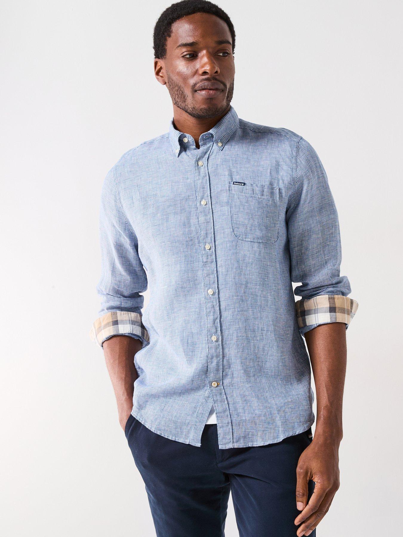 undefined Linton Gingham Tailored Shirt - Navy