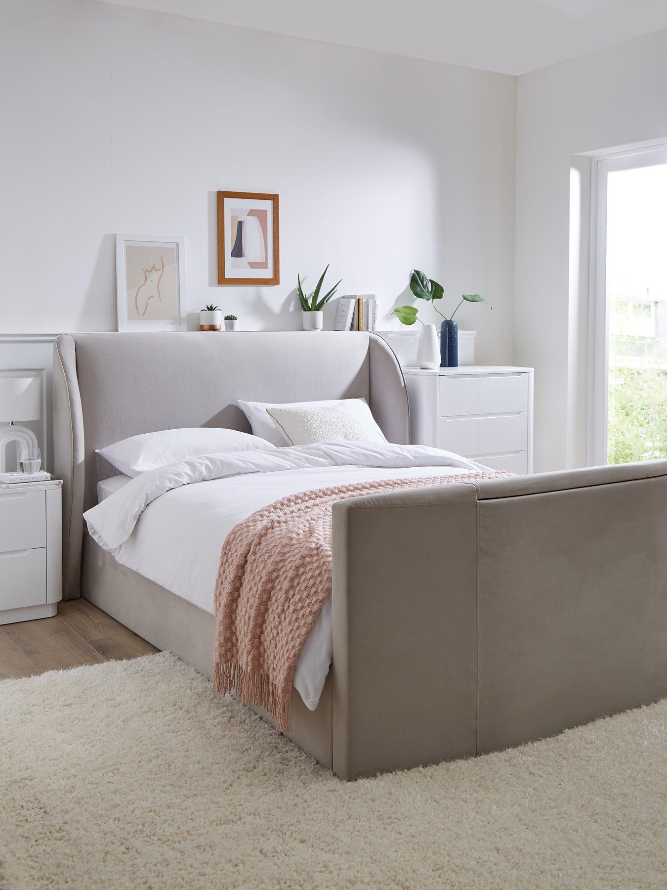 Product photograph of Malaga Manual Tv Bed With Side Lift Storage And Mattress Options Buy Amp Save - Bed Frame With Microquilt Mattress from very.co.uk
