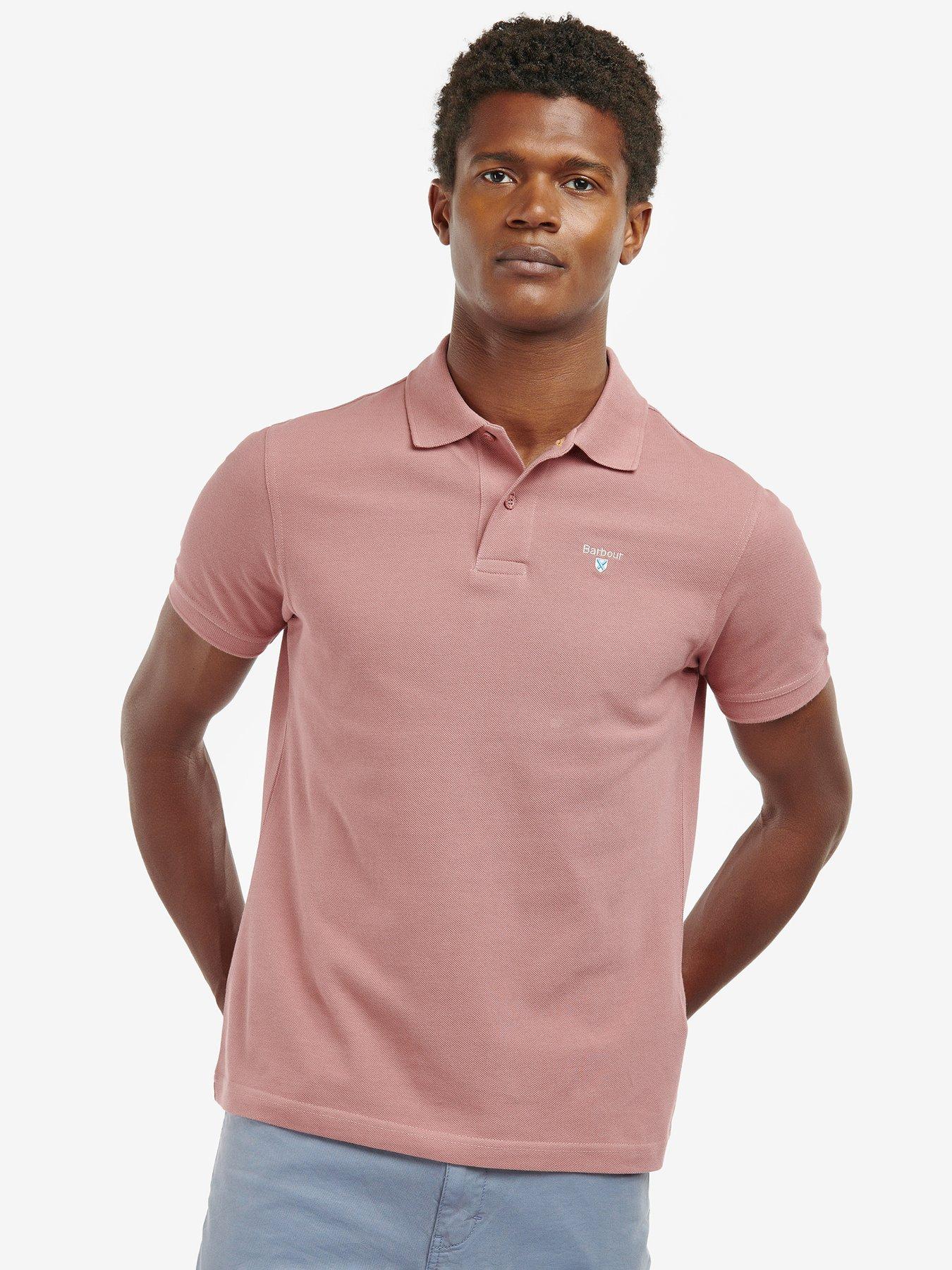 Barbour polo cheap mens Pink