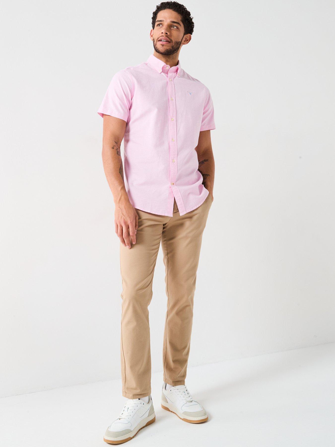 Barbour Short Sleeve Oxford Tailored Fit Shirt Light Pink Very
