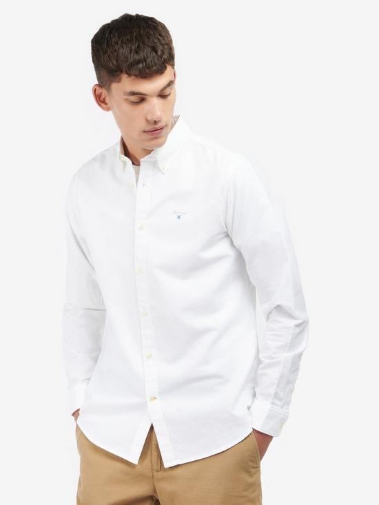 front image of barbour-oxtown-long-sleeve-tailored-shirt-white