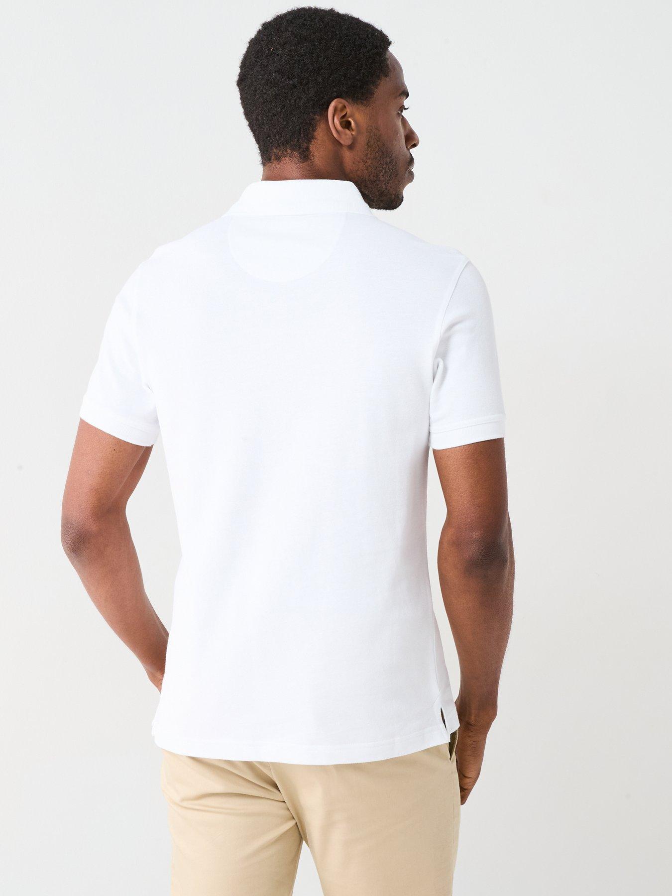 Image 2 of 6 of Barbour Tartan Pique Polo Shirt - White