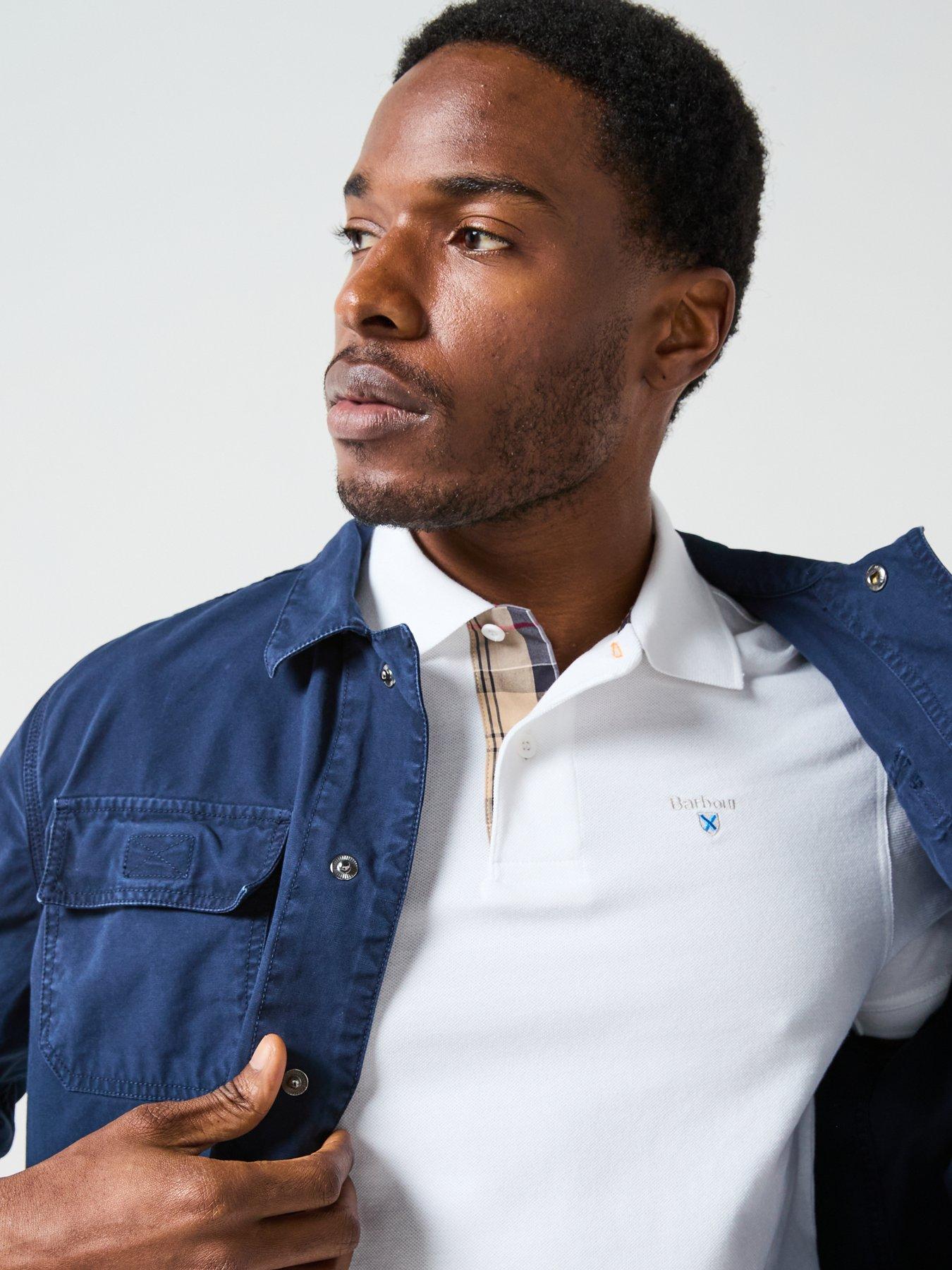 Image 6 of 6 of Barbour Tartan Pique Polo Shirt - White