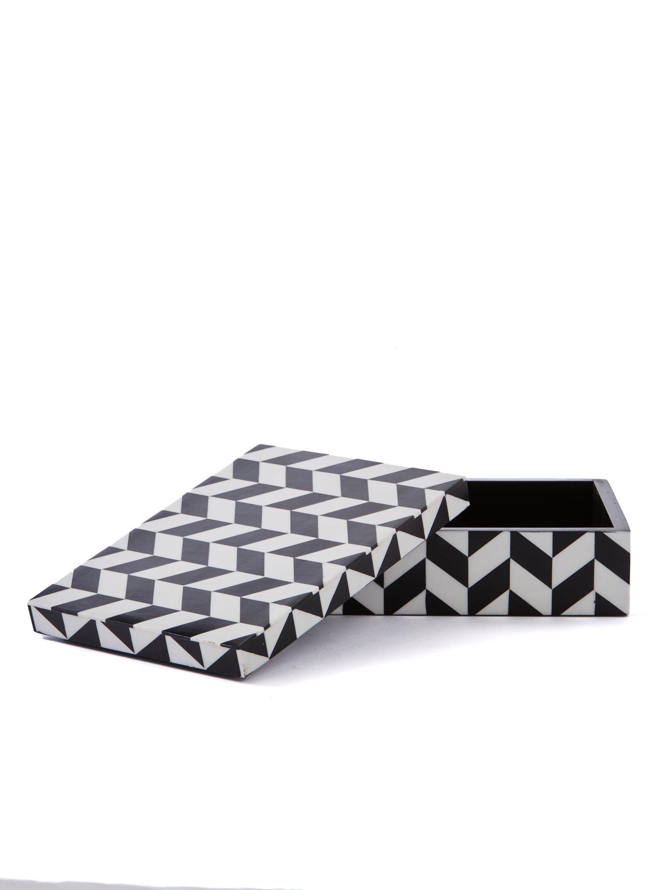 The Very Collection Monochrome Chevron Trinket Box | Very