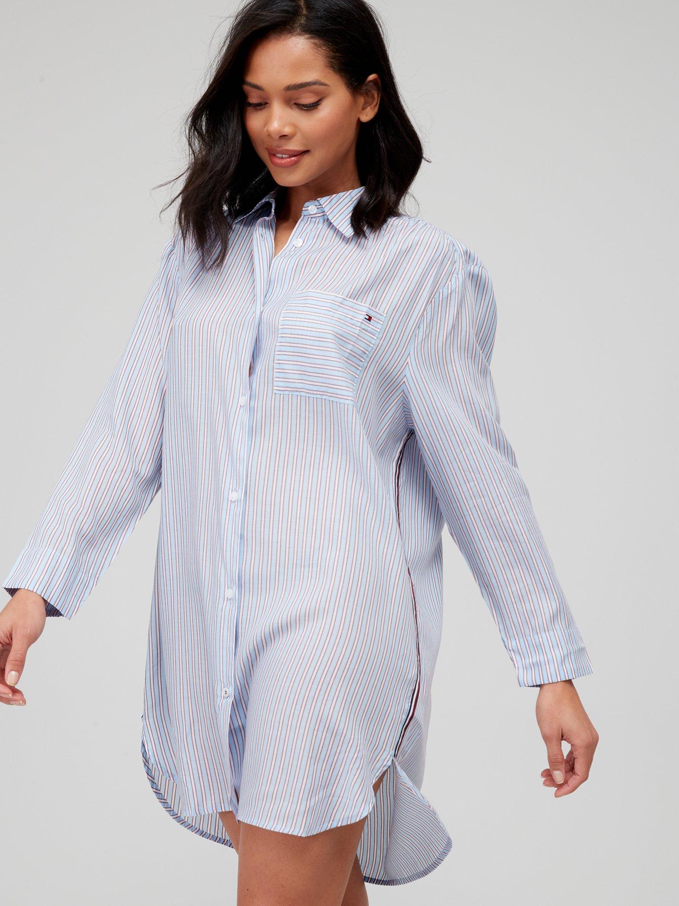 Tommy Hilfiger Global Stripe Shirt Nightdress - Blue