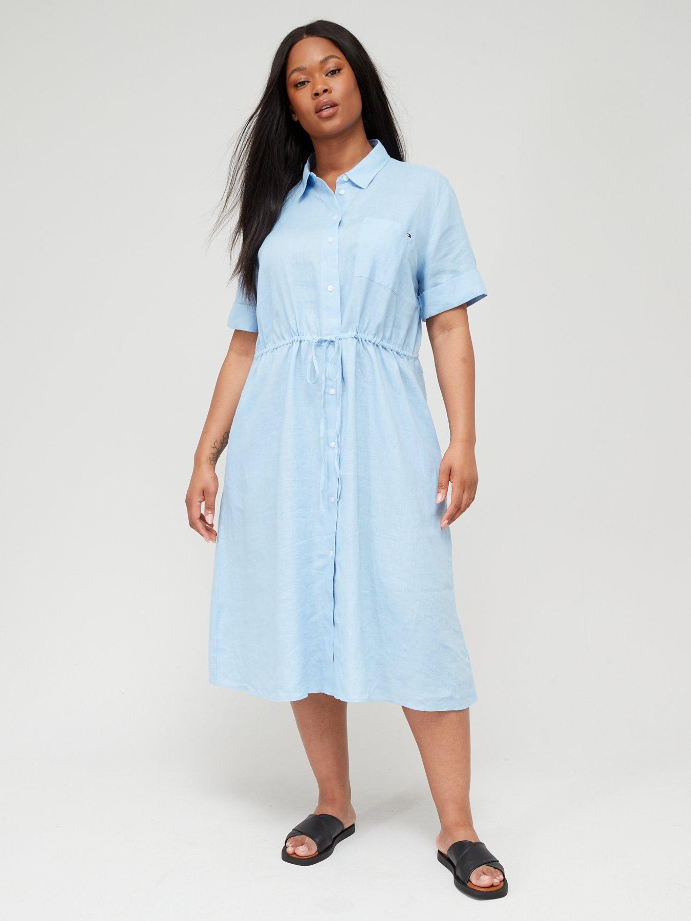 Linen midi dress outlet uk