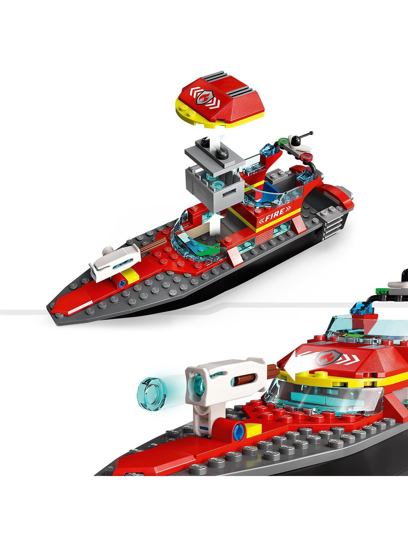 Image 3 of 8 of LEGO City Fire Rescue Boat Toy Building Set 60373