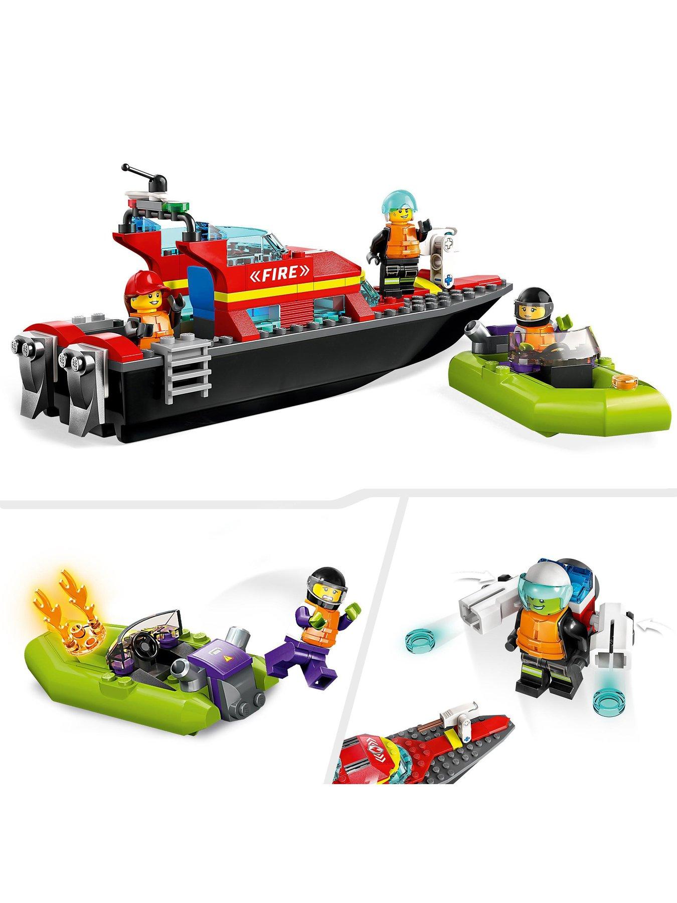 Image 4 of 8 of LEGO City Fire Rescue Boat Toy Building Set 60373
