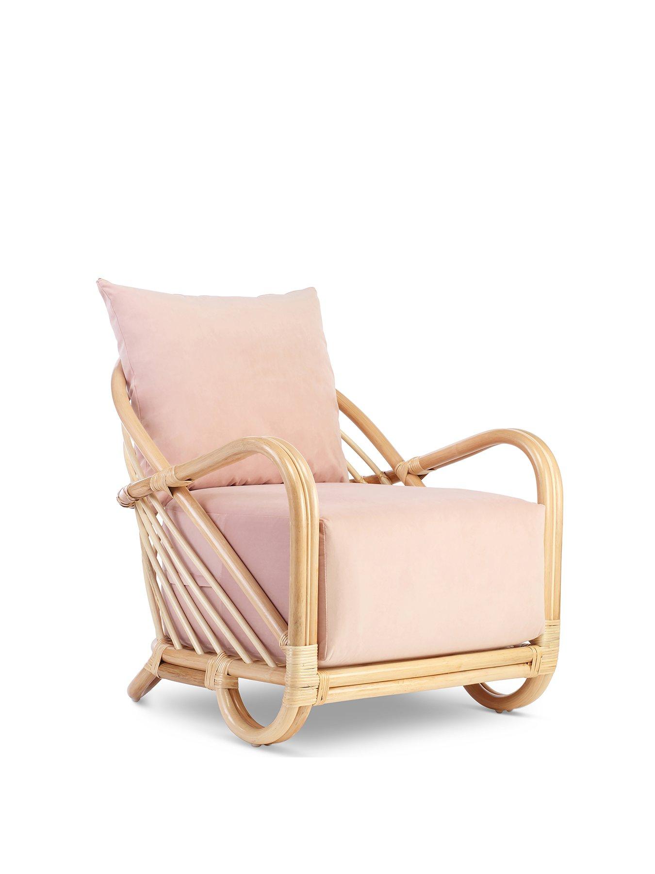 Product photograph of Desser Arch Chair In Velvet Blush from very.co.uk