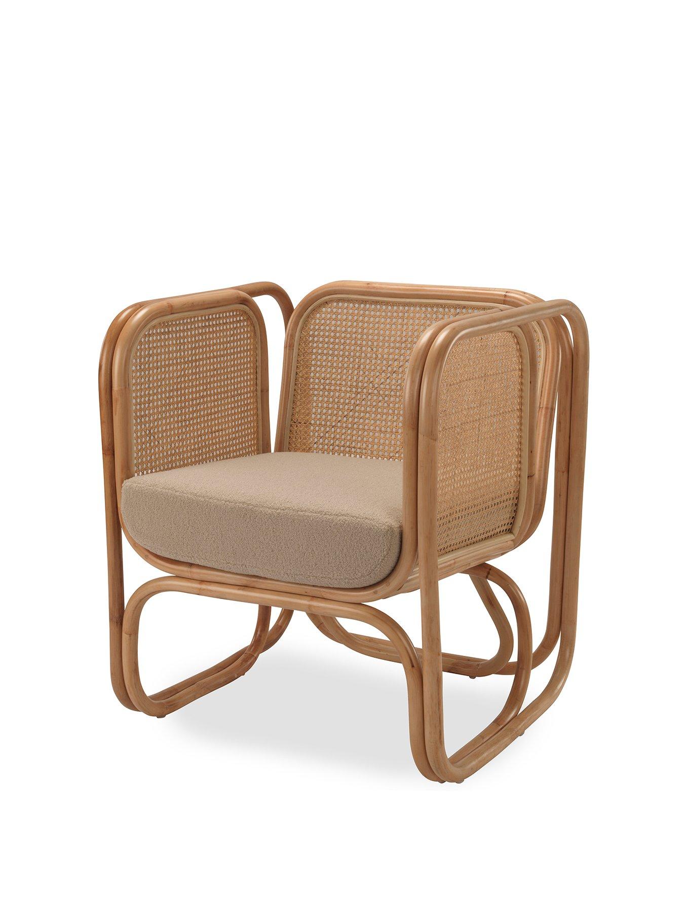 Product photograph of Desser Natural Iconic Chair With Latte Fabric from very.co.uk