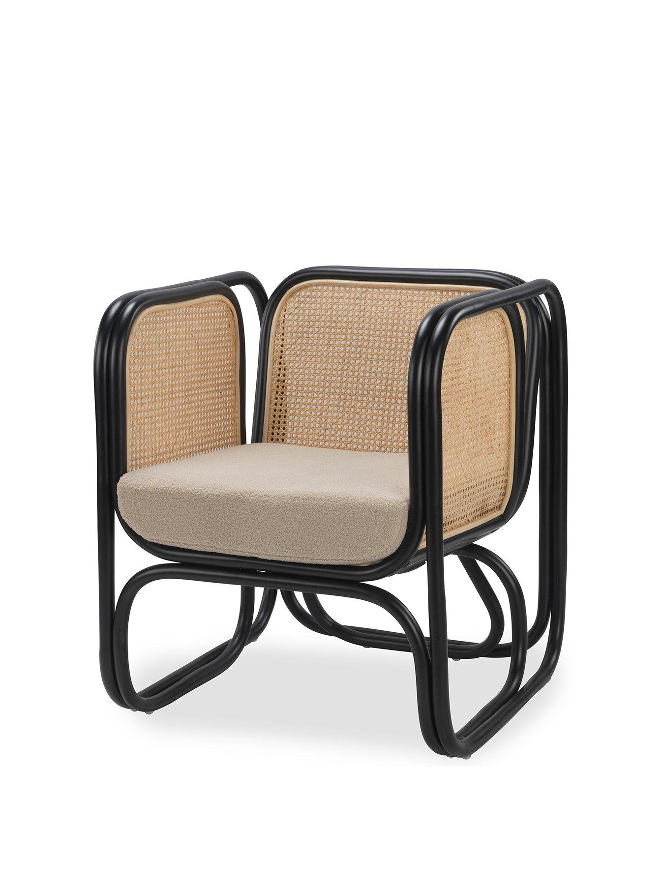 Product photograph of Desser Black Iconic Chair With Latte Fabric from very.co.uk