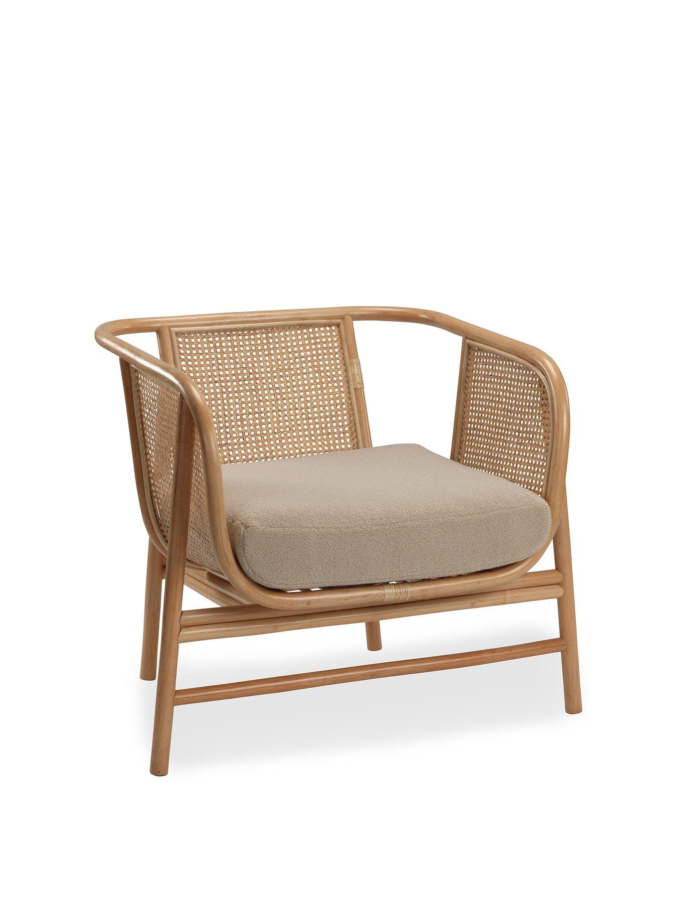 Product photograph of Desser Natural Seoul Chair With Latte Fabric from very.co.uk