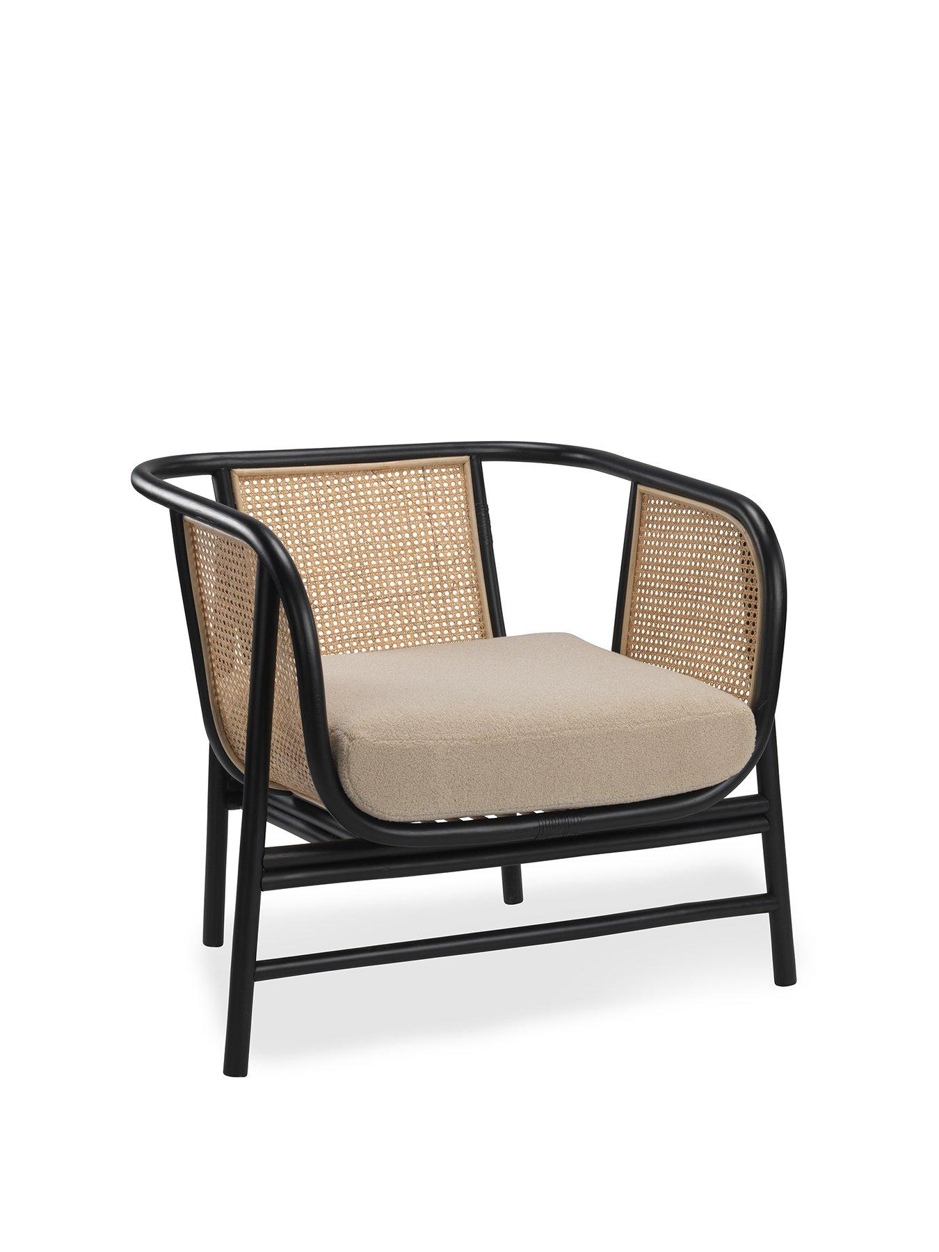 Product photograph of Desser Black Seoul Chair With Latte Fabric from very.co.uk