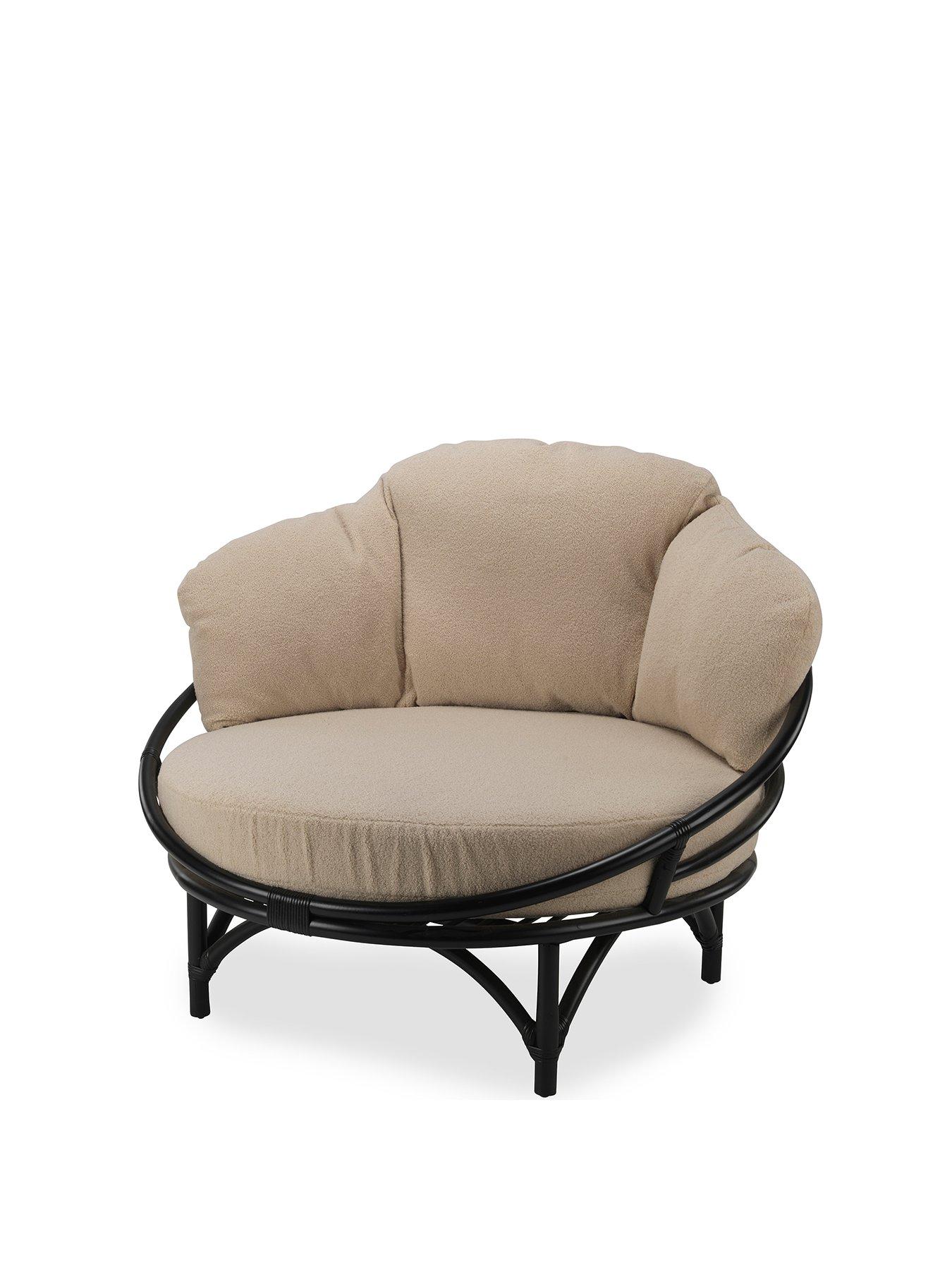 Product photograph of Desser Black Snug Chair With Latte Fabric from very.co.uk