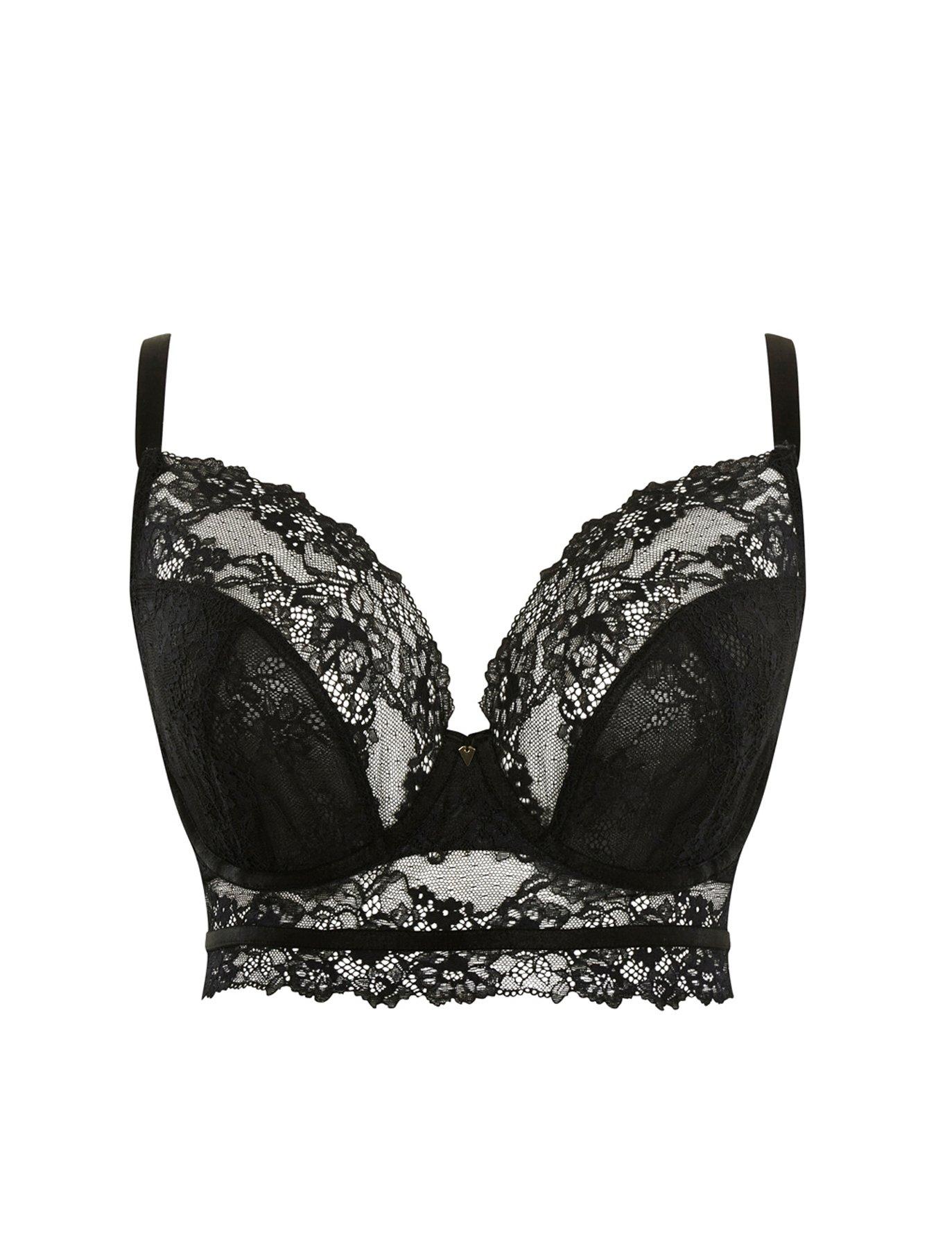 Cleo by Panache Selena Wired Longline Bra - Black | Very.co.uk