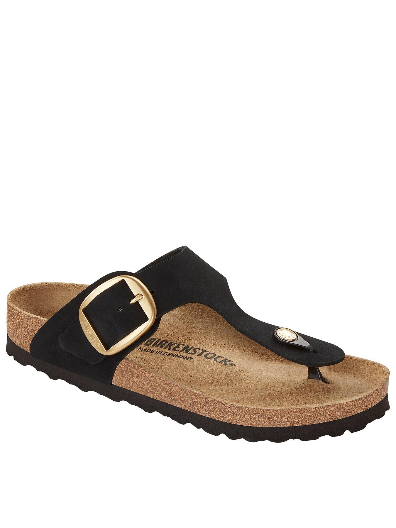 undefined Gizeh Big Buckle Nubuck Sandal - Black